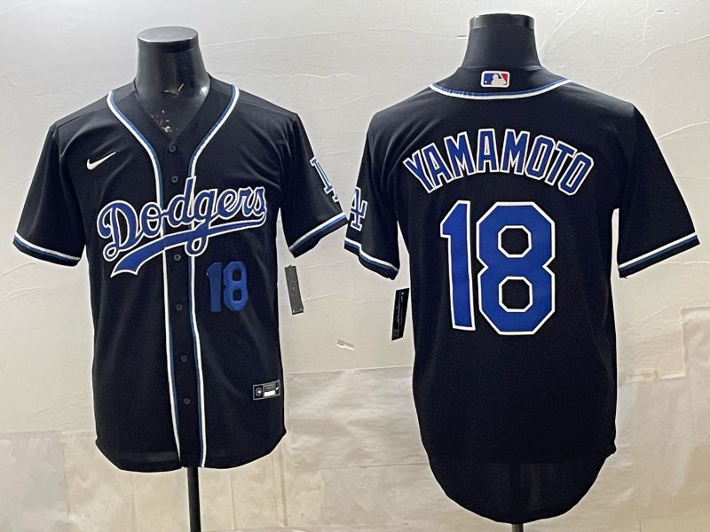 Men 2026 Nike Los Angeles Dodgers #18 Yamamoto Black Game MLB Jersey 038->los angeles dodgers->MLB Jersey